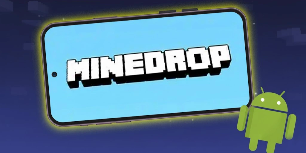 Gioco Minedrop su uno smartphone con icona Android.