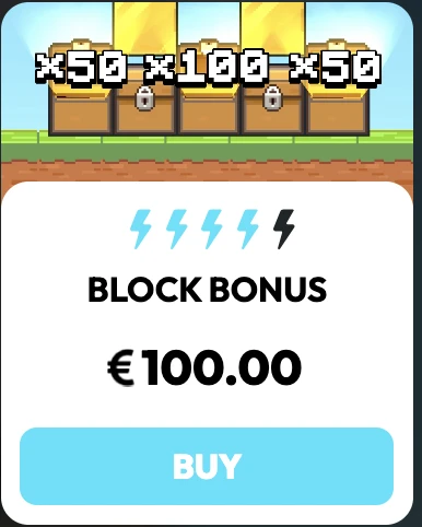 Carta bonus Minedrop con prezzo.
